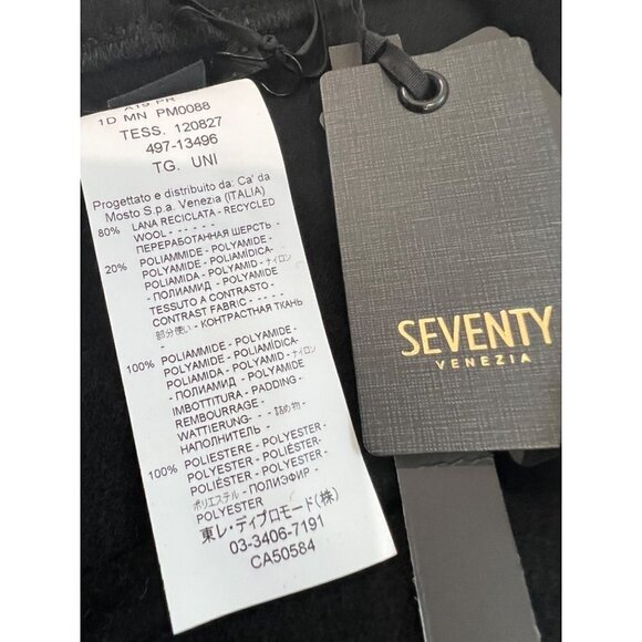 NWT SEVENTY VENEZIA Made In Italy OneSize Black Wool Blend Fringe Cardigan - Picture 7 of 9